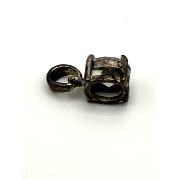 925 STERLING SILVER PENDANT WITH ROUND ZIRCONIA - Picture 2 of 4